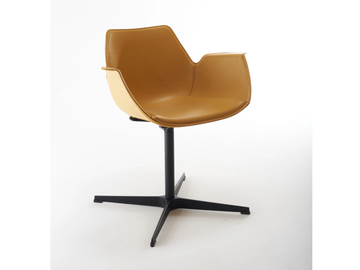NITA A CR - With 4-spoke base tanned leather chair with armrests by SOFTLINE 1979 - view 2